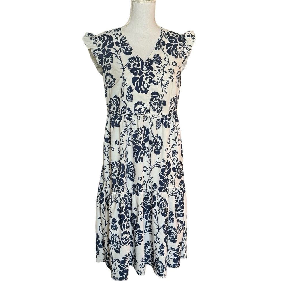 Shein Floral print beautiful midi dress. Ruffle Hem Smock Dress Medium - Picture 2 of 9